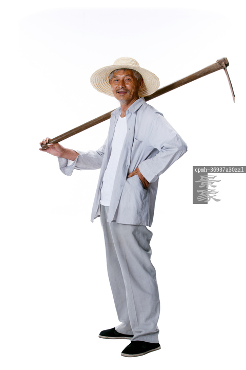 图片标题:     一个农民老人肩扛锄头 图片编号:     cpmh-36937a30