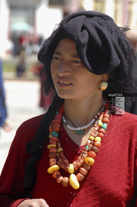 图片标题:     四川若尔盖镶金牙的中年女性 图片编号:     dspd7524